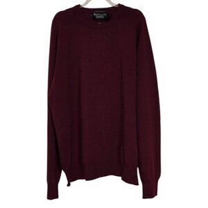 William Kasper 100% Cashmere Sweater Mens Size XL Red Crew Neck Long Sleeve